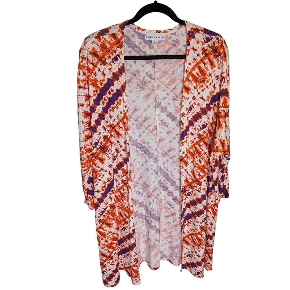 Palmetto Moon Kimono Cardigan Colorful Coverup Boho Open Front Size Large Clemso